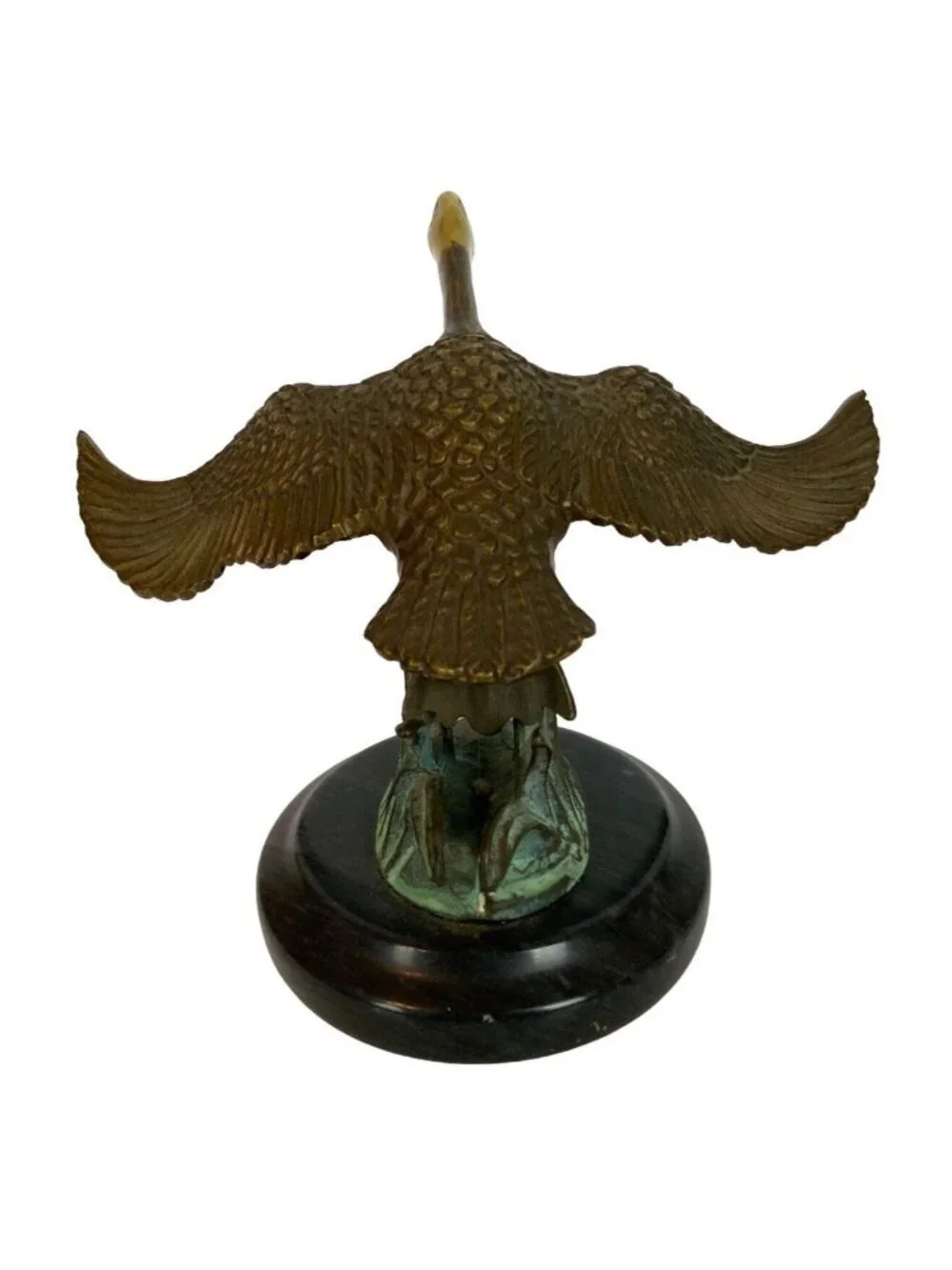 Enesco 1980s Flying Wild Canadian Goose Figurine With Marble Base